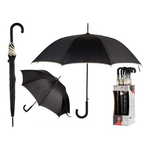 Paraguas Negro Crema Metal Fibra (95 x 95 x 86 cm)