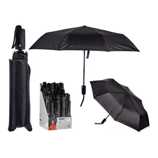 Paraguas Plegable Metal Tela Negro (80 x 90 x 57 cm)