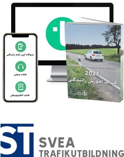 Körkortsboken på persiska 2021 (bok + digitalt teoripaket på persiska med körkortsfrågor, övningar, ljudbok & ebok)