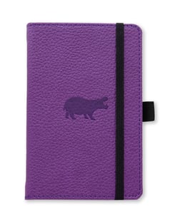 Dingbats* Wildlife A6 Pocket Purple Hippo Notebook - Dotted