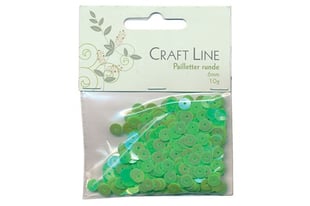 Craft Line Pailletter Rund 6mm Grøn 10g