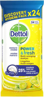 Dettol Power & Fresh Wipes med citrus & lime  24 stk