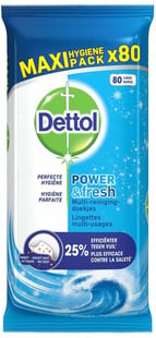 Dettol Power & Fresh Wipes 80 stk 