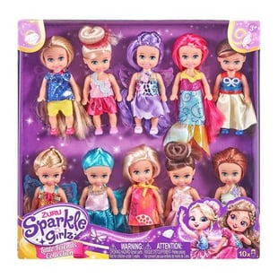 Sparkle Girlz - Little Friends Sett med 10 dukker