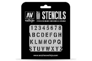 Vallejo Stencil Stamp Font