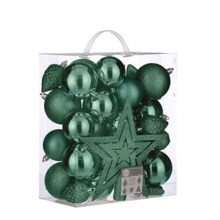 Julprydnader i plast, 40 st grönt