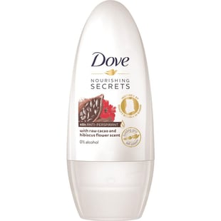 Dove deoroll 50ml nourishing secrets with raw cacao and hibiscus flower scent
