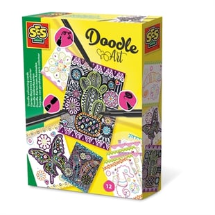 Doodle colouring cards