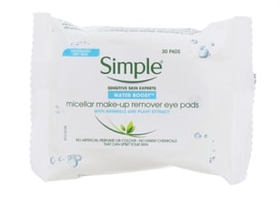 Simple Micellar Make Up Remover Eye Pads Water Boost 30'S