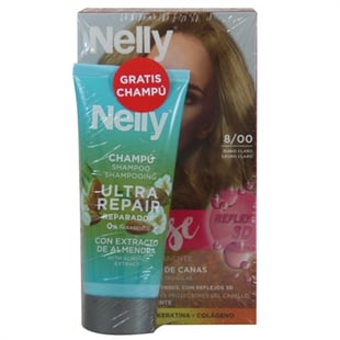 Nelly Creme Intense Dye  8/00 Light Blonde + Free 100ml  Shampoo 