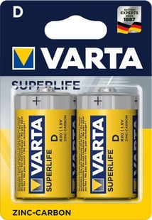 Varta Battery 2 U D Zinc Carbon R20 1,5 V Minibox