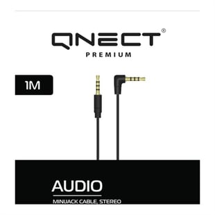 Qnect, Minijack 3.5 male angl. - male straight (3-pin) 1m