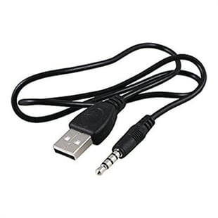 Qnect, USB A 2,0 han - 3,5 Minijack han, 1m, sort