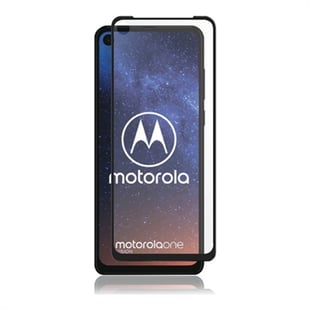Skyddsglas, Motorola One Vision/One Action, Full-Fit Glass, svart