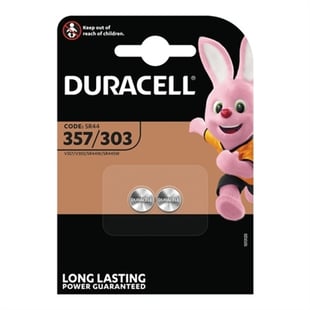 Duracell, 357/303 Sølvoxid knapcellebatterier, 2pk