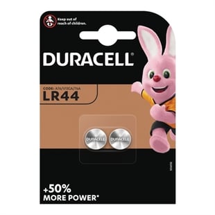 Duracell, LR44 Alkaline knapcellebatterier, 2pk