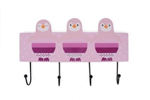Penguin rack med krokar 4, rosa