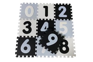 Boden Puzzle in Schaum "Zahlen", weiß / schwarz / blau