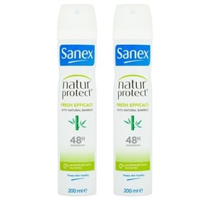 Sanex deospray 200ml  Duo Pack 2E - 50% natur protect (fresh efficacy with natural bamboo)