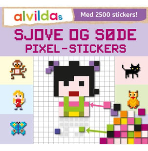 Alvildas sjove og søde pixel-stickers (sæt á 3 stk. Pris pr. stk. 69,95)