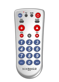 Vivanco 2i1 universell fjärrkontroll XL-knapp