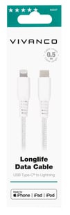 Vivanco Longlife USB-C/Lightning-kabel 0.5m Hvid   