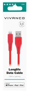 Vivanco Longlife Lightning-kabel 2,5 m röd