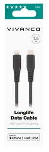 Vivanco Longlife USB-C/Lightning-kabel 1,5 m svart
