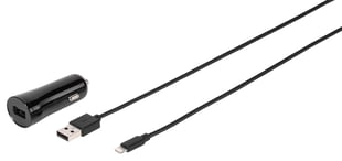 Vivanco Lightning-bilsladdare + kabel 2.4A svart