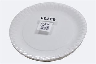Party Plates 15pcs 23cm White Shrinkwrapped