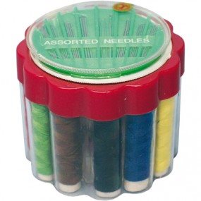 Sewing Thread 12pc Round Box+Needles Asstd Sizes