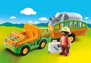 Playmobil Zoofahrzeug Mit Nashorn 70182