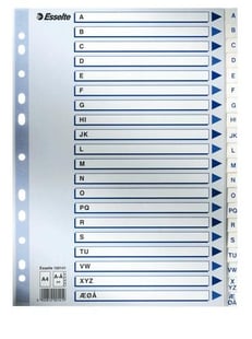 Esselte 100141 Tab-Register Alphabetischer Registerindex Polypropylen (PP) Blau