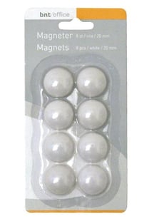 Magneter 20 Mm Hvid (8 Stk)