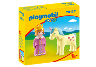 Playmobil 1.2.3 Prinsesse Med Enhjørning 70127