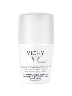 Vichy Body Antiperspirant 48H Roll On White Cap 50ml For sensitive skin/Alcohol free