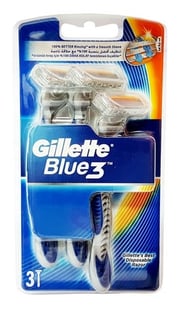 Gillette Disposable Razor Blue Iii 3Pcs/Pack