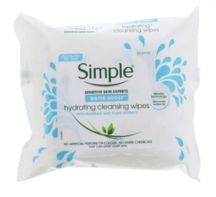 Simple Facial Cleansing Wipes Water Boost 25's