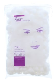 Simply Cotton Wool Cleansing Balls White 200's