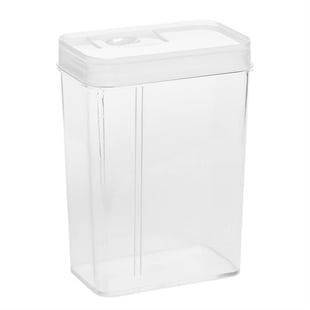 Dispenser box w/sliding lid 1,2 l.  Klarer Boden; Deckel: weiß