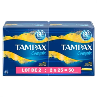 Tampax Compak Regular Bundle 2 X 25' 50'