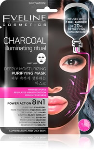 Eveline Charcoal Deeply Moisturizing Face Sheet Mask