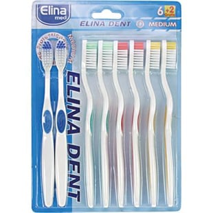 Toothbrush Elina 6+2 Dr. Clio Flex Medium On Card