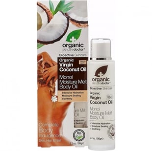Dr. Organic, Virgin Coconut Oil Monoi Moisture Melt Body Oil, 90 g.
