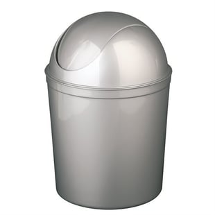 Avfallsbehållare med lock 5 liter Silver