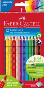 Faber-Castell - Jumbo Grip Buntstift, 12er Kartonetui  (110912)