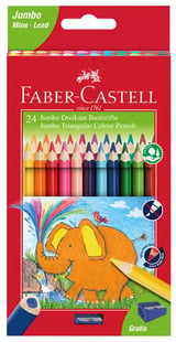Faber-Castell - Jumbo trekantede farveblyanter, 24 stk (116524)