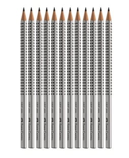 Faber-Castell - Grip 2001 pencil - HB - silver, box of 12