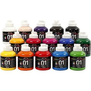 A-Color - Acrylfarbe - Glänzend - (15 x 500 ml)