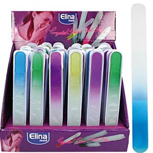 Nail File Glass Elina 4 Colours 19.5X2X2cm